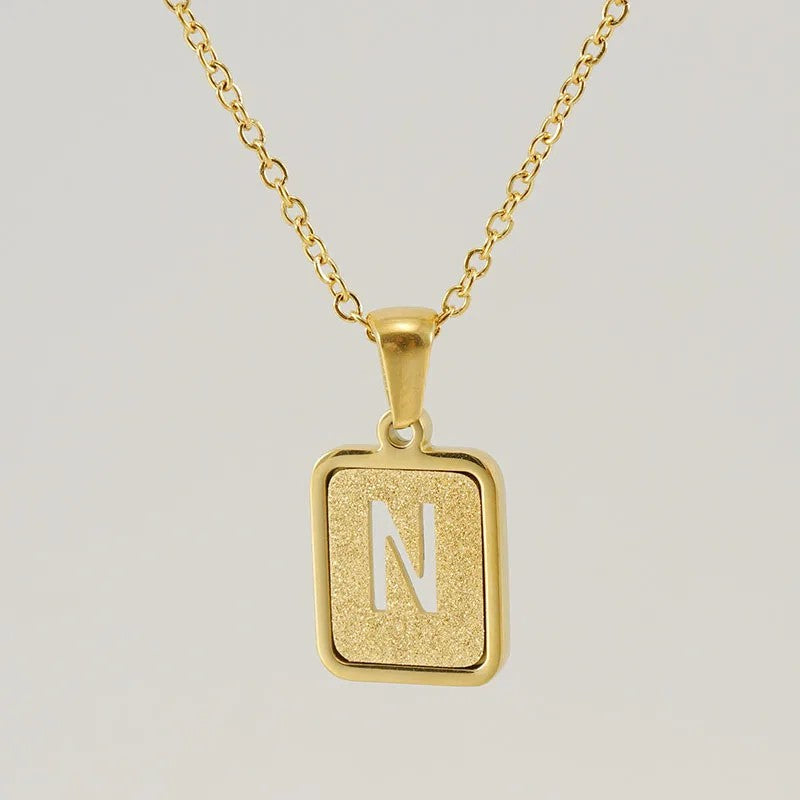 Glitter Initial Pendant Necklace
