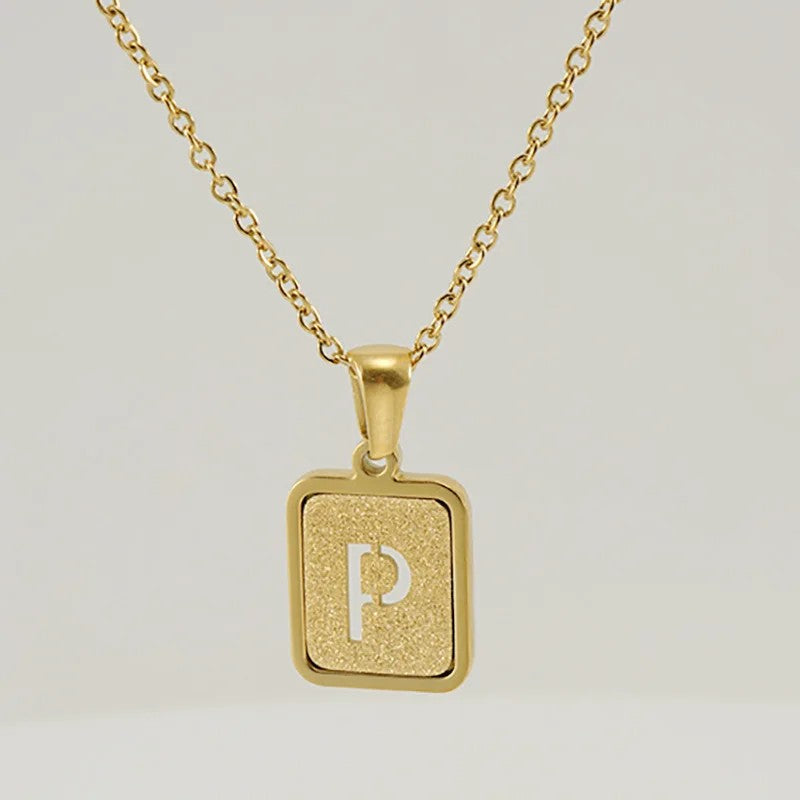 Glitter Initial Pendant Necklace