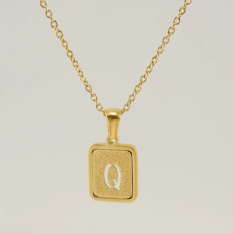 Glitter Initial Pendant Necklace