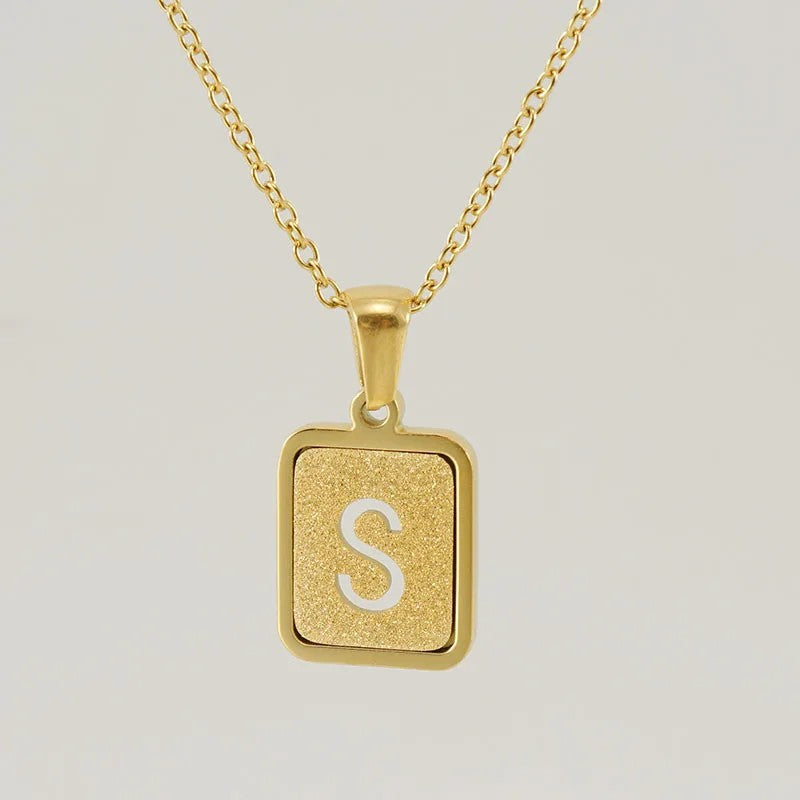 Glitter Initial Pendant Necklace