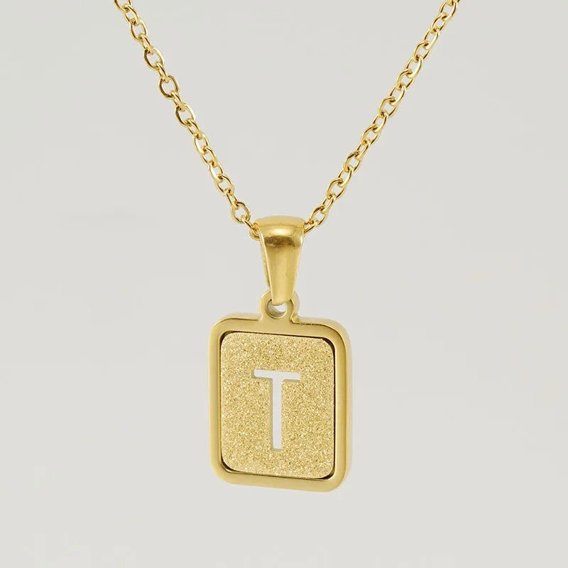 Glitter Initial Pendant Necklace