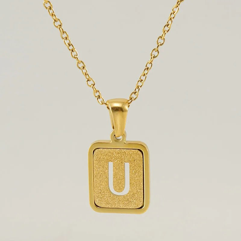 Glitter Initial Pendant Necklace
