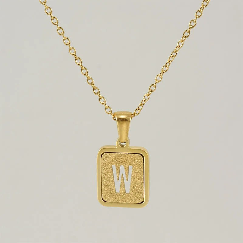 Glitter Initial Pendant Necklace