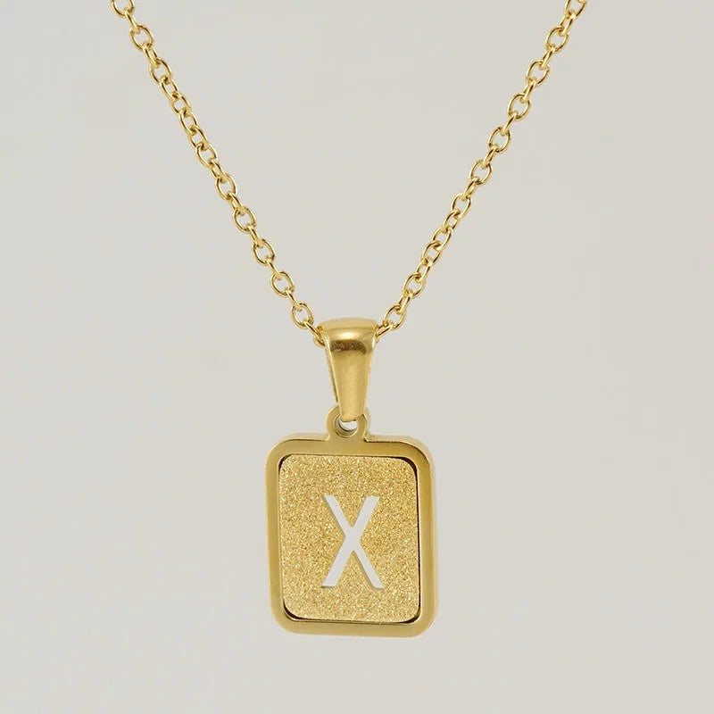 Glitter Initial Pendant Necklace