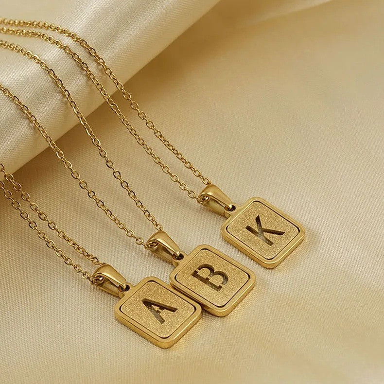 Glitter Initial Pendant Necklace