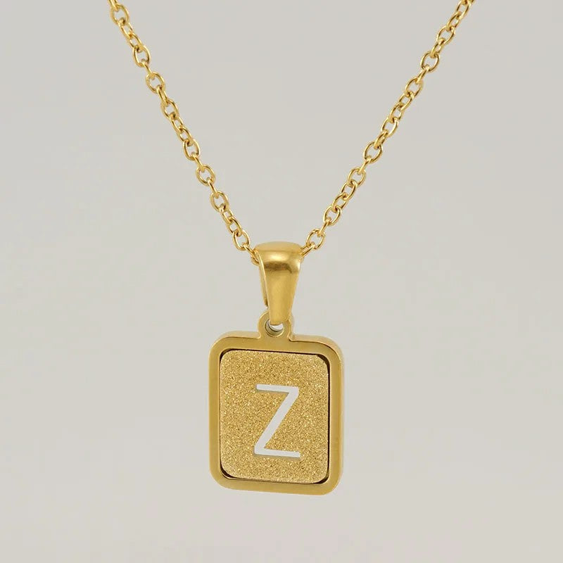 Glitter Initial Pendant Necklace