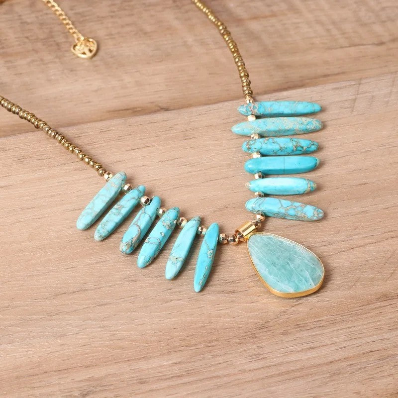 Turquoise Stone Statement Necklace