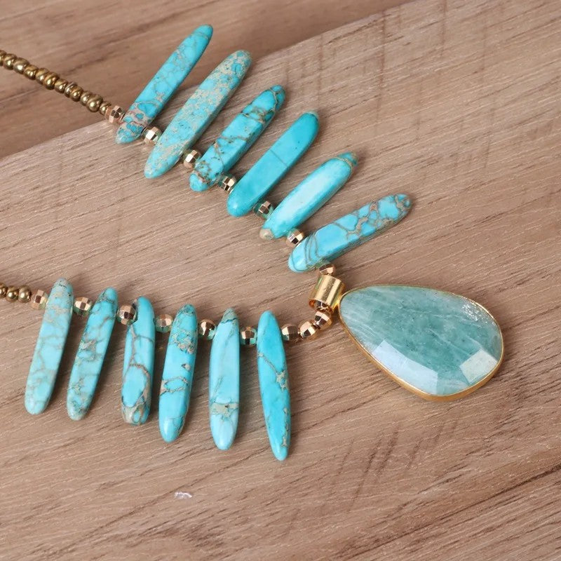 Turquoise Stone Statement Necklace
