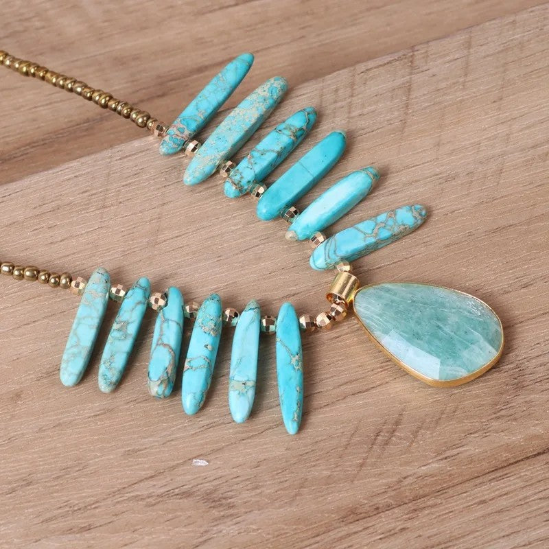 Turquoise Stone Statement Necklace