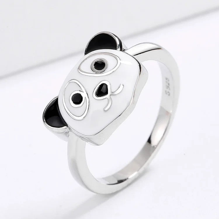 Panda Face Ring & Earring Set