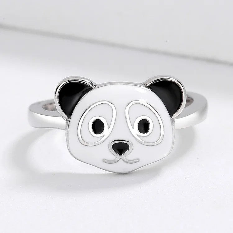 Panda Face Ring & Earring Set