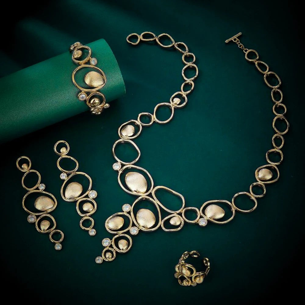 Organic Oval Zircon Jewelry Set