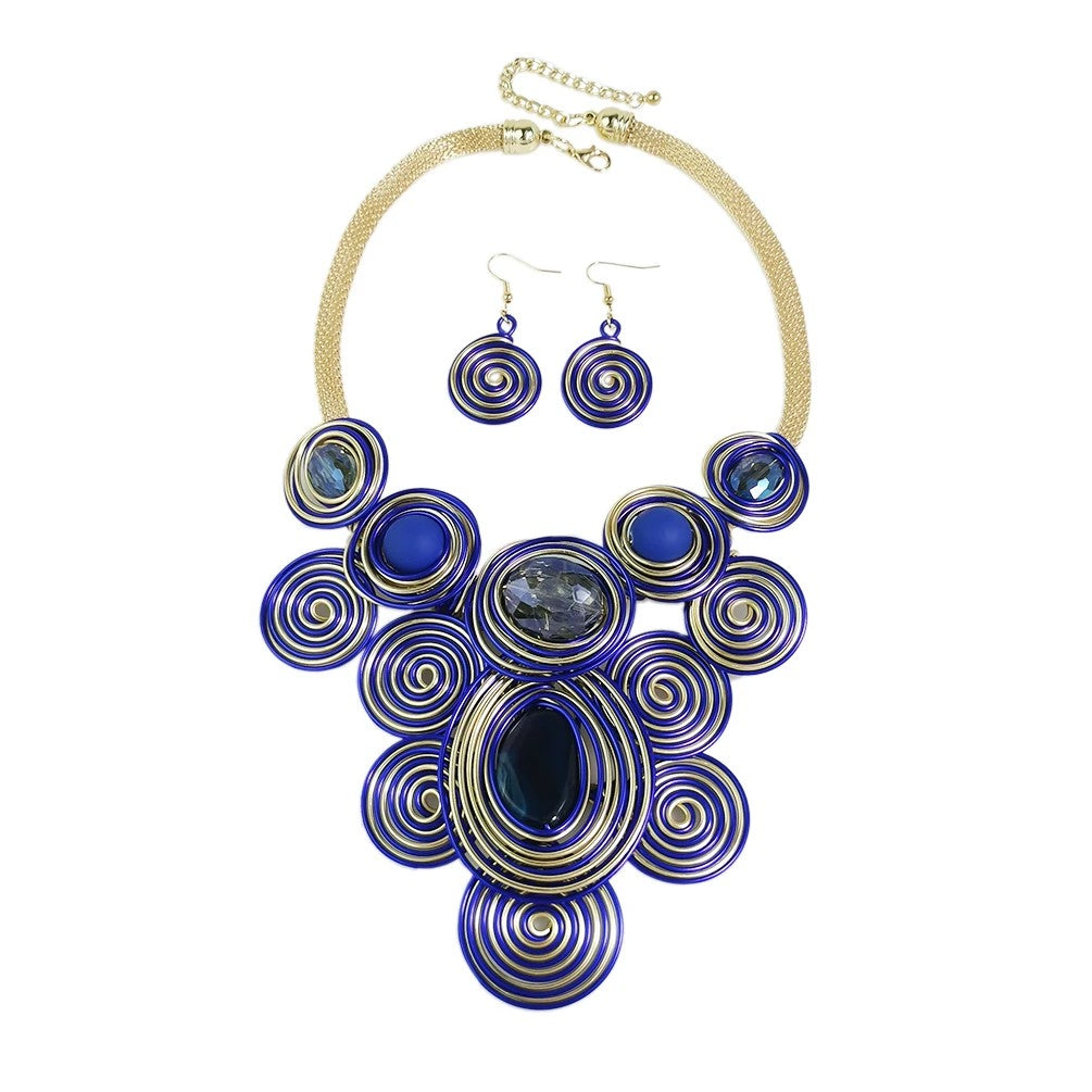 Purple Geometric Spiral Jewelry Set