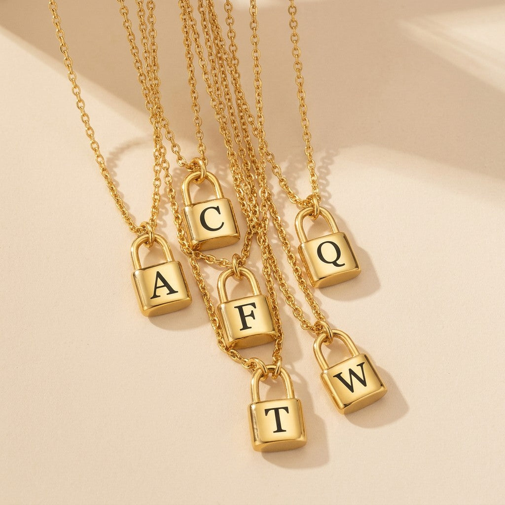 Initial Lock Necklace