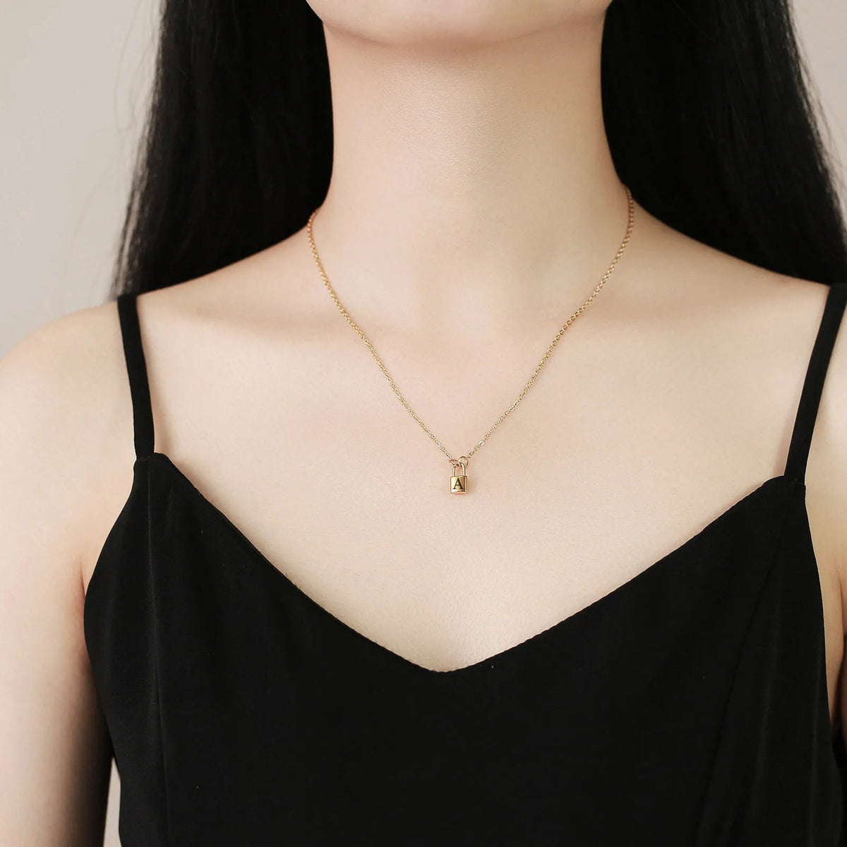 Initial Lock Necklace