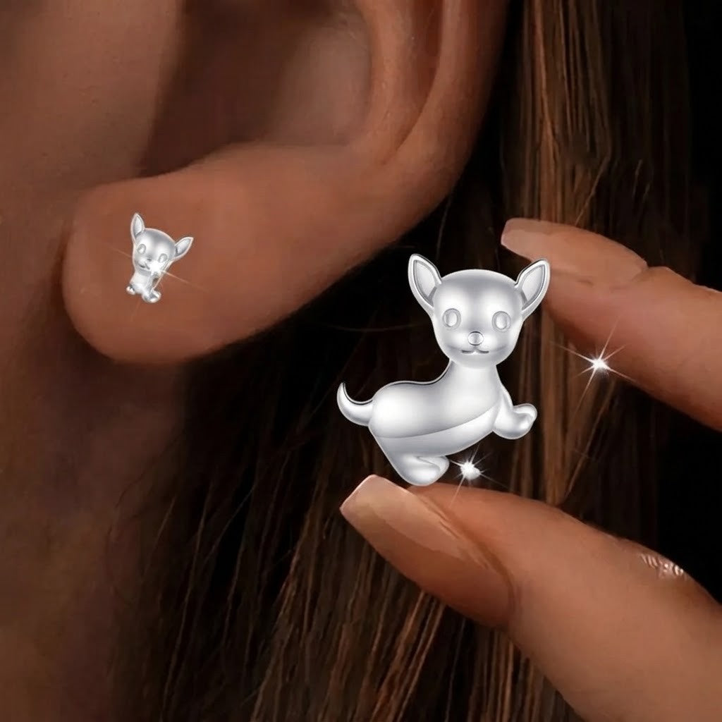 Polished Chihuahua Stud Earrings