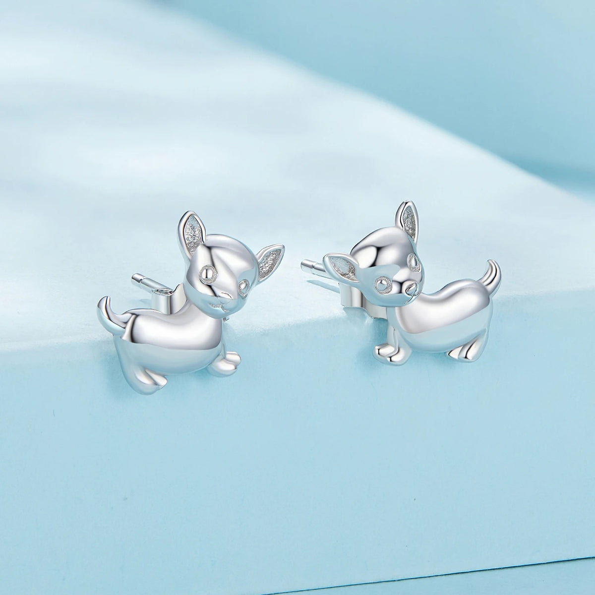 Polished Chihuahua Stud Earrings