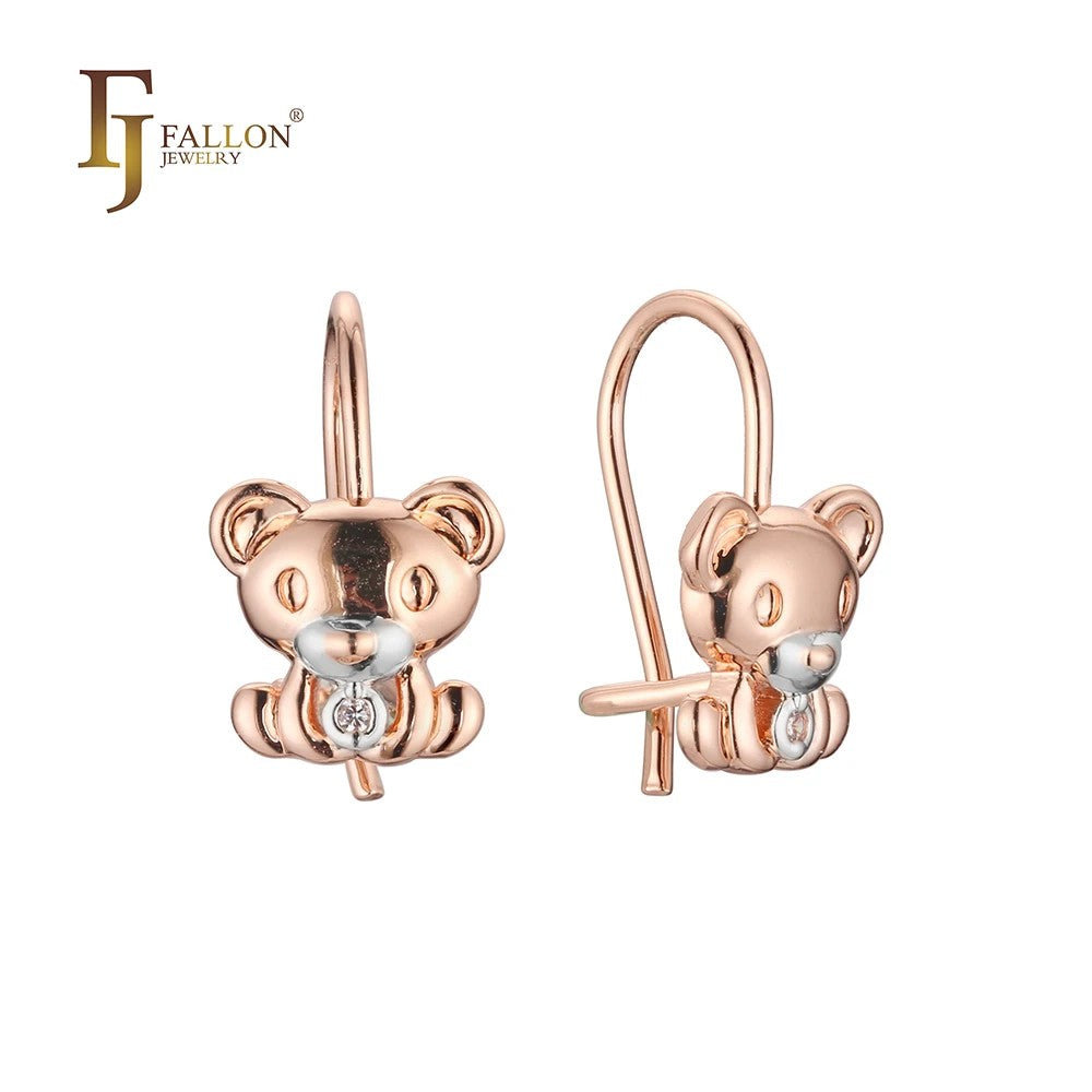 Rose Gold Bear Earrings