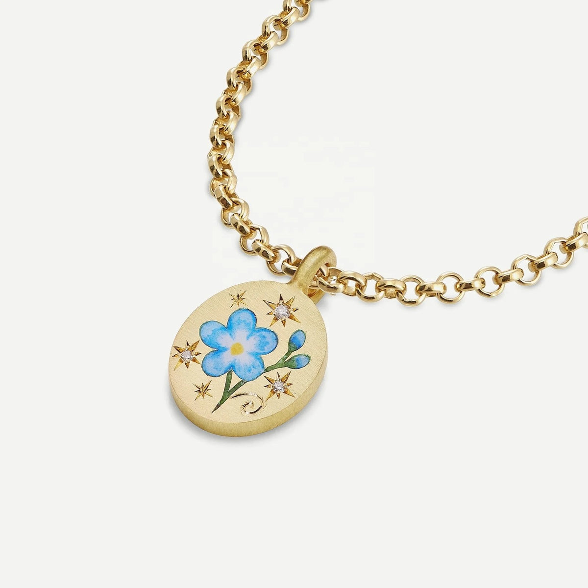 Painted Floral Round Necklace