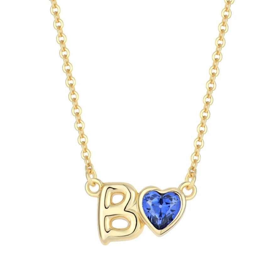 Enamel Initial Heart Necklace