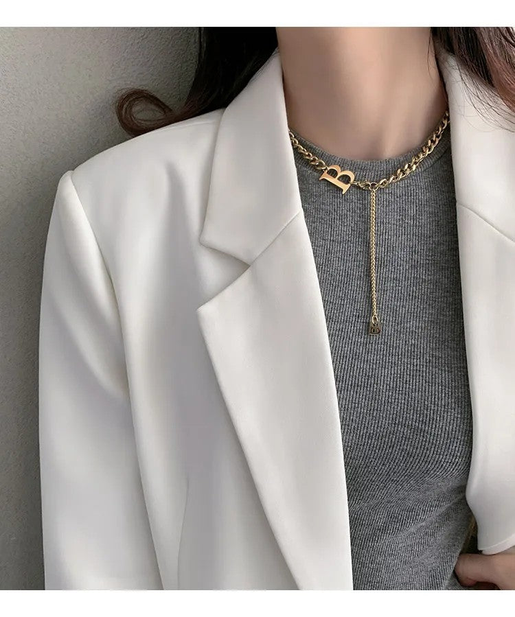 Letter B Dangle Chain Necklace