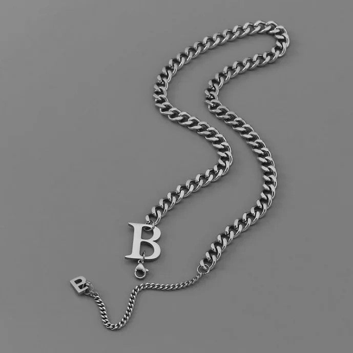 Letter B Dangle Chain Necklace