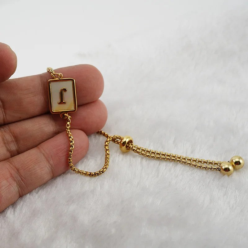 Square Initial Charm Bracelet