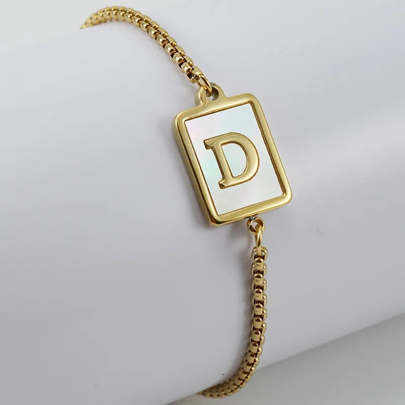 Square Initial Charm Bracelet