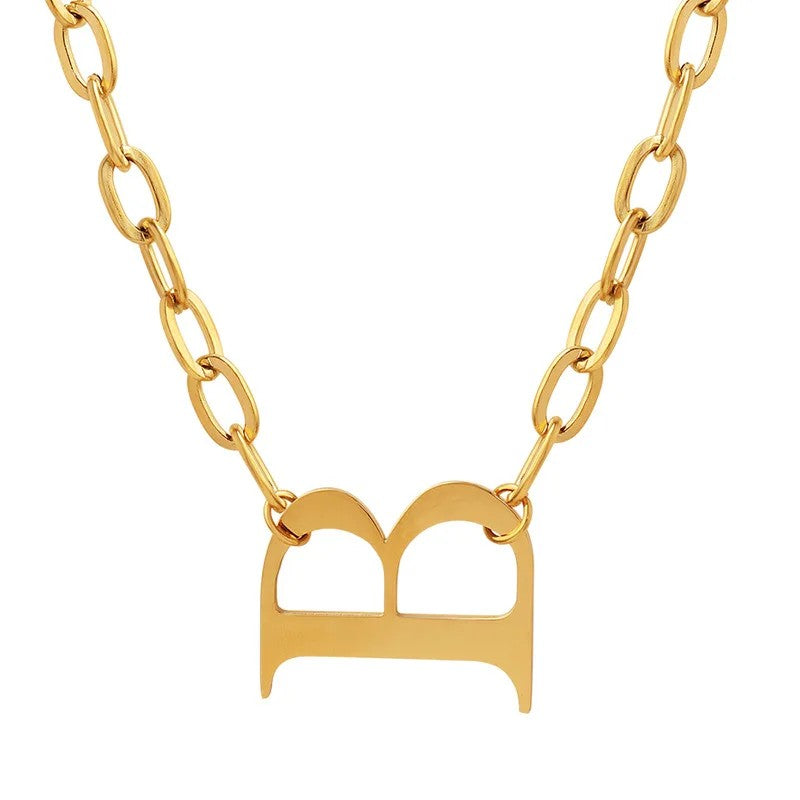 Letter B Link Chain Necklace