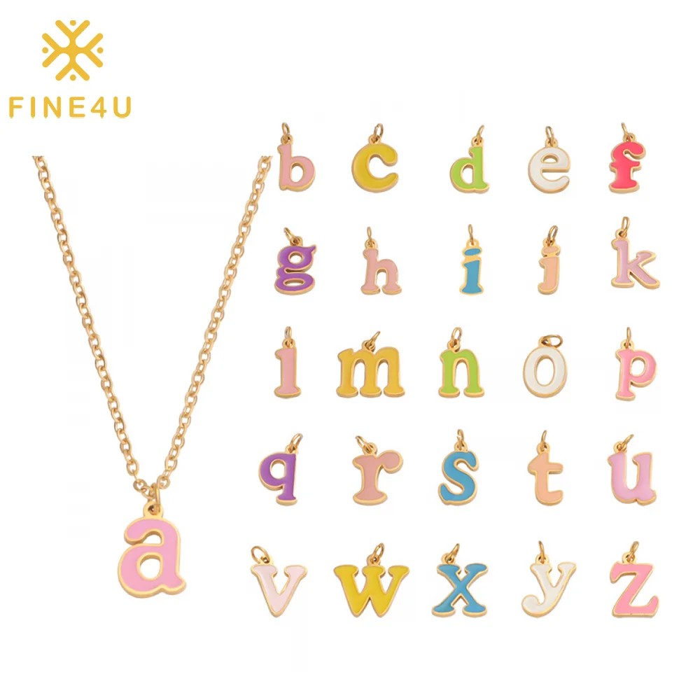 Colorful Enamel Letter Necklace