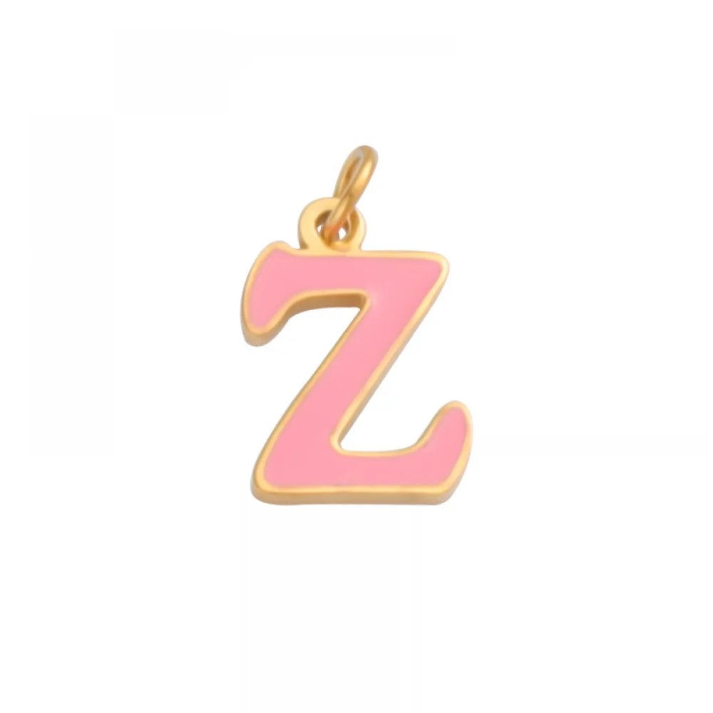 Colorful Enamel Letter Necklace
