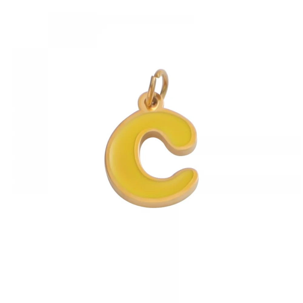 Colorful Enamel Letter Necklace