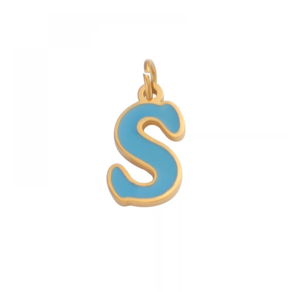 Colorful Enamel Letter Necklace