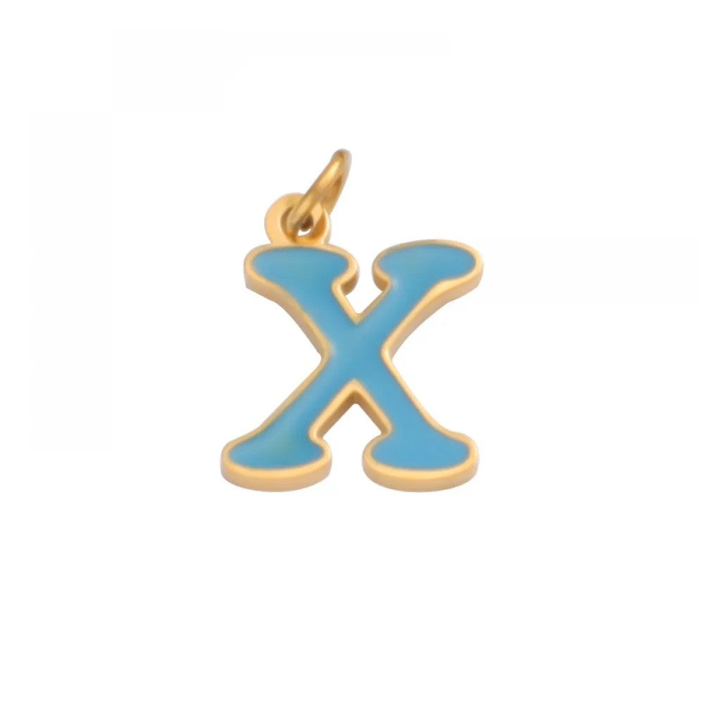 Colorful Enamel Letter Necklace