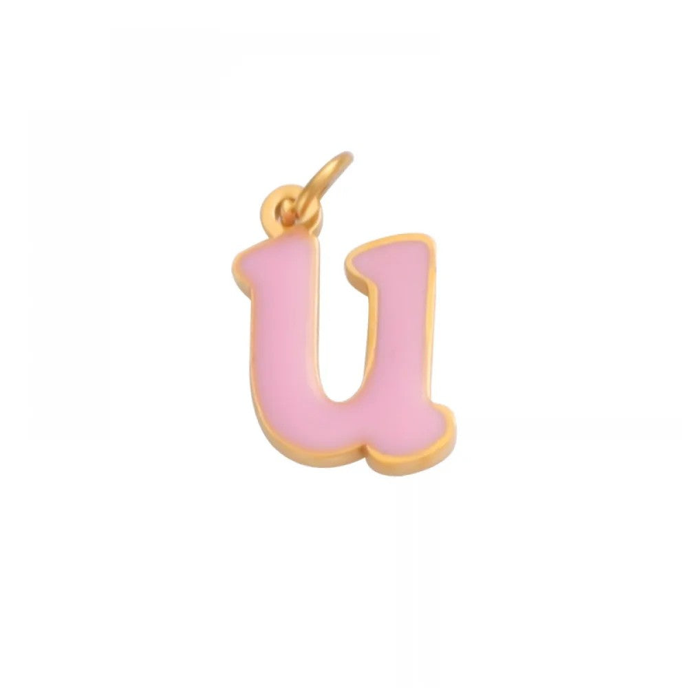 Colorful Enamel Letter Necklace