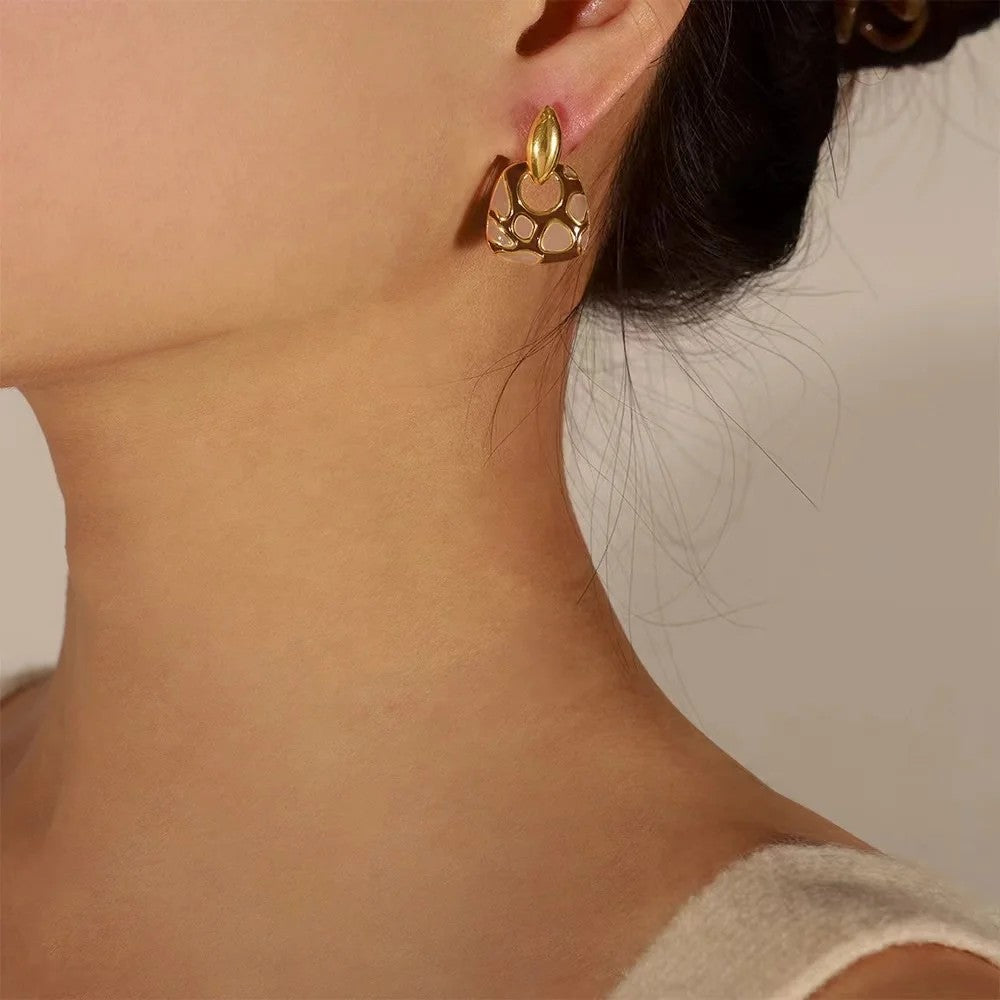 Enamel Leopard Drop Earrings