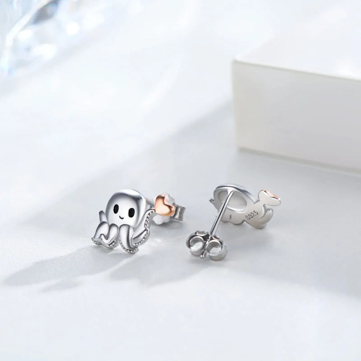 Octopus Heart Stud Earrings