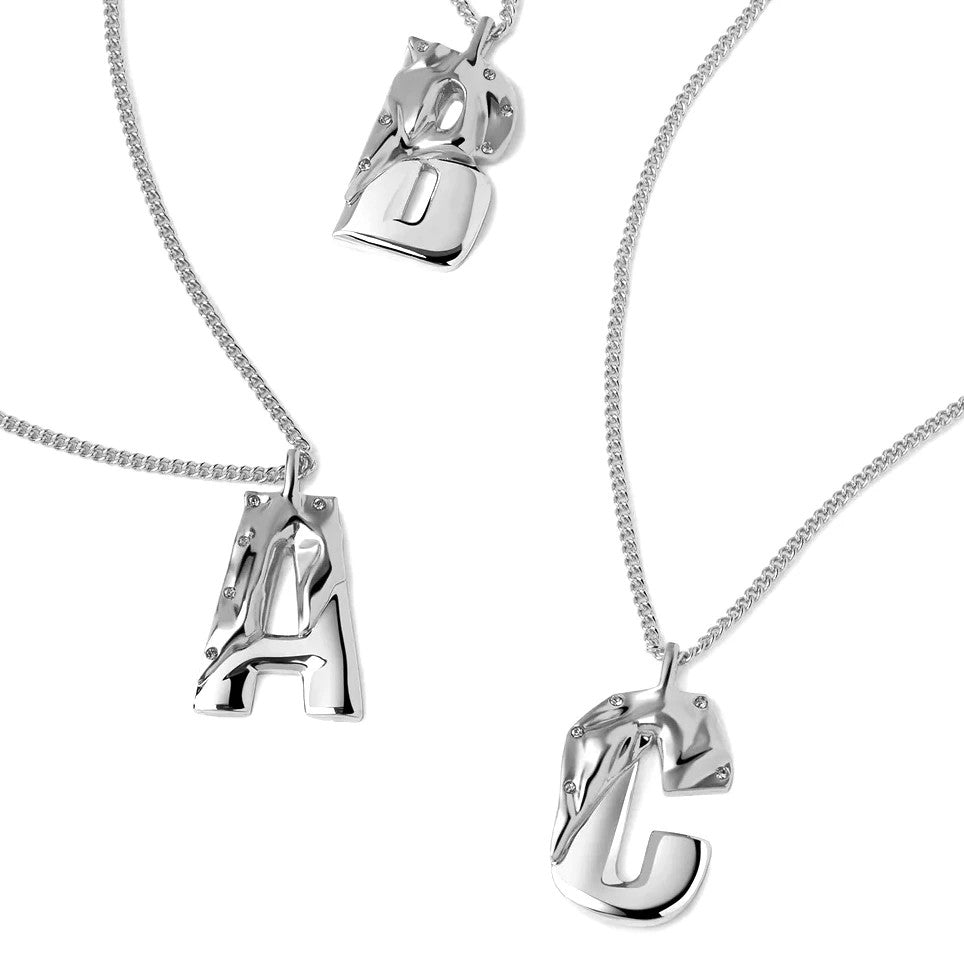 Two-Tone Folded Initial Necklace