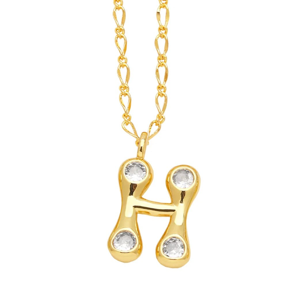 Zircon Accented Initial Necklace