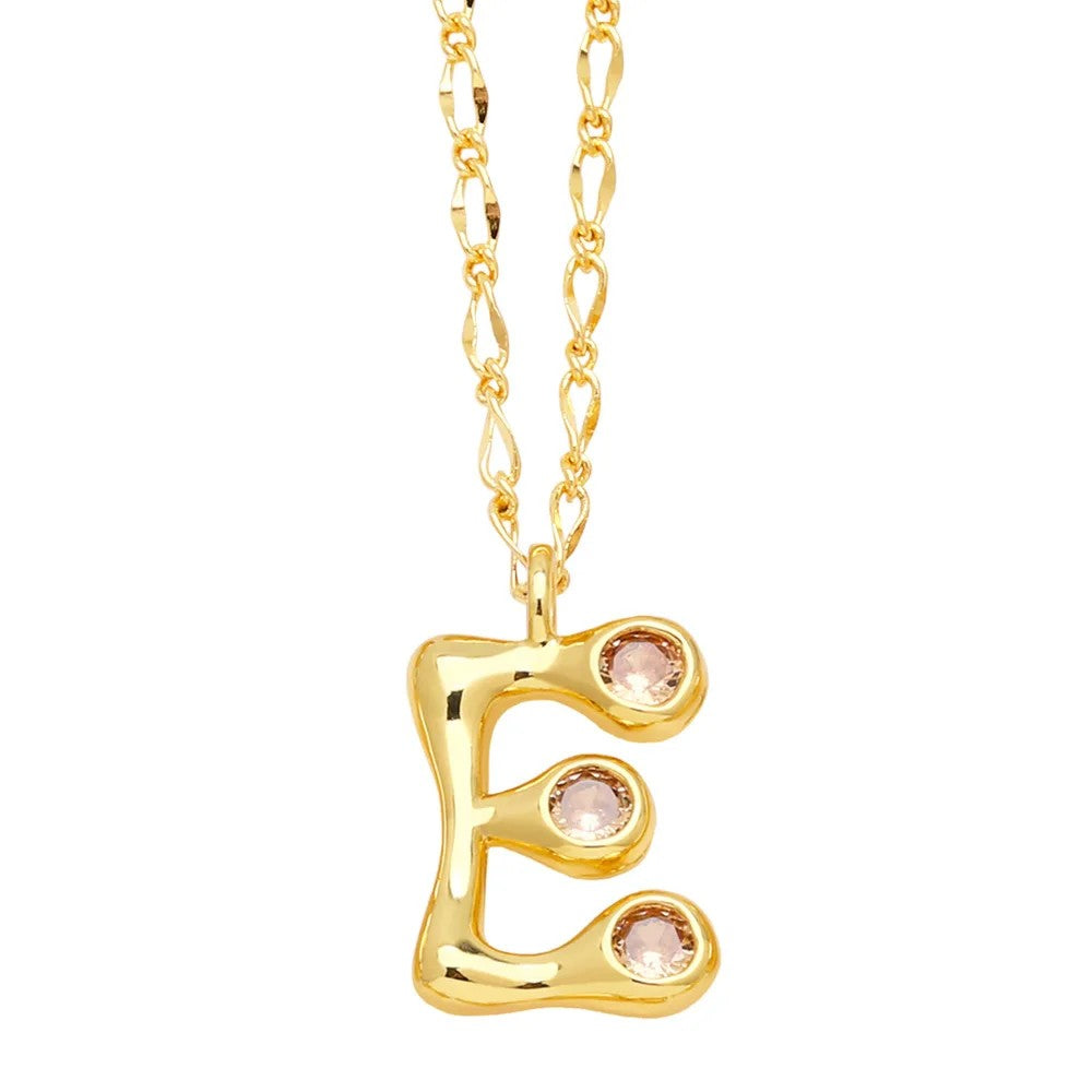 Zircon Accented Initial Necklace