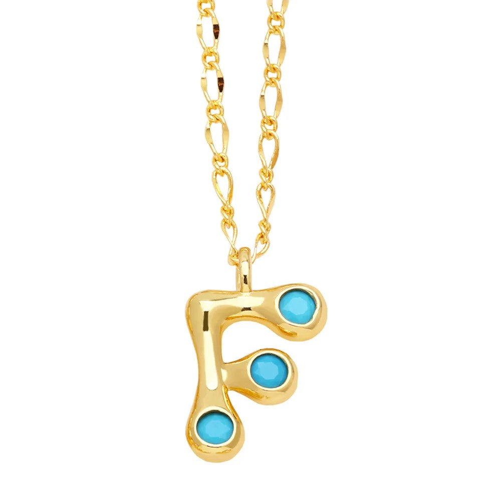 Zircon Accented Initial Necklace