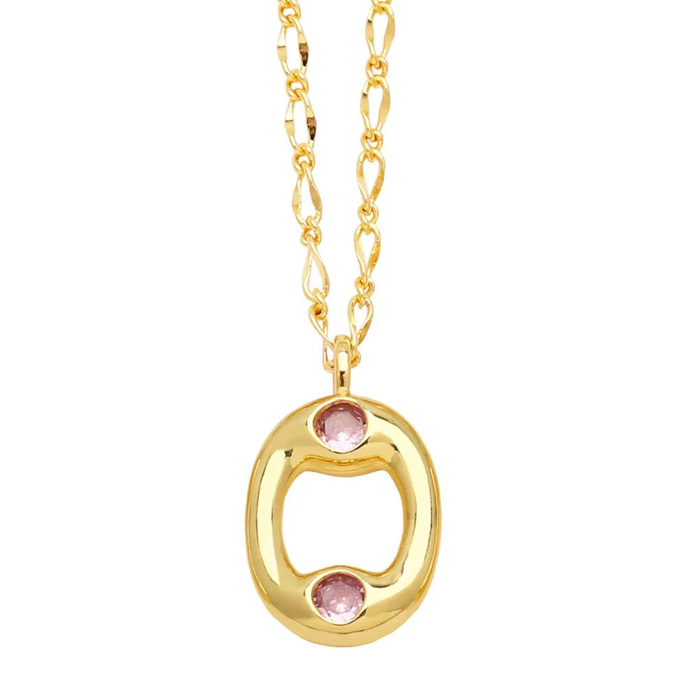 Zircon Accented Initial Necklace