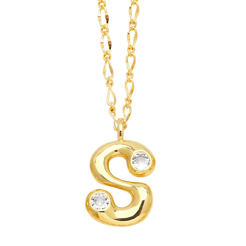 Zircon Accented Initial Necklace