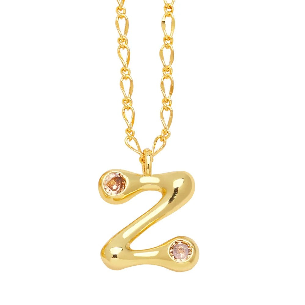 Zircon Accented Initial Necklace