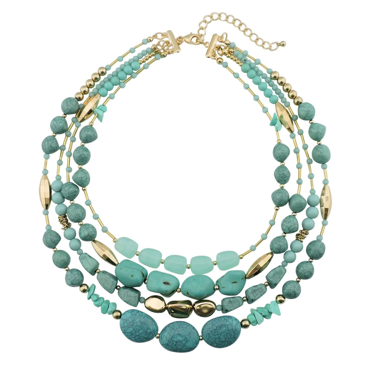 Turquoise Geometric Layered Necklace