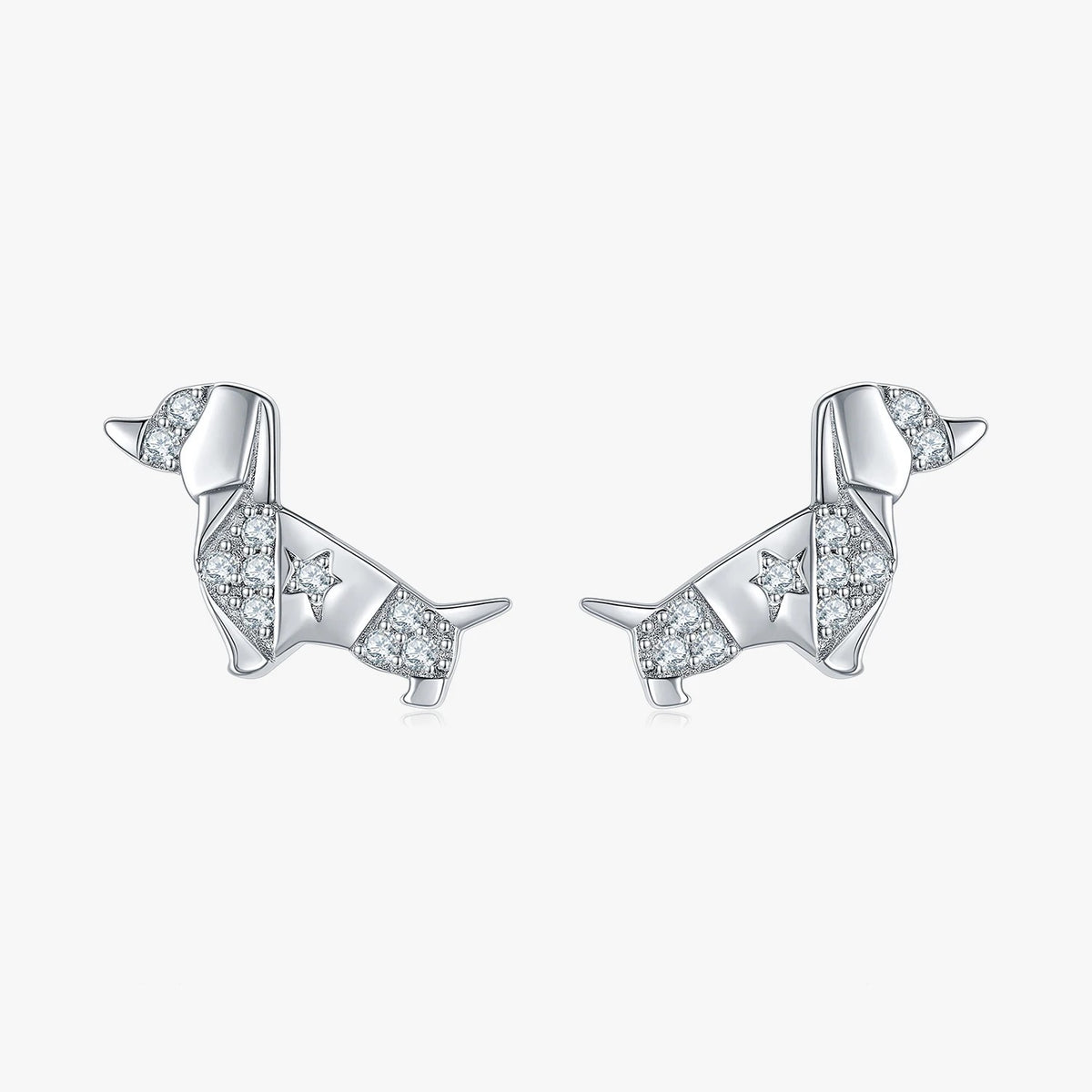 Crystal Dachshund Stud Earrings