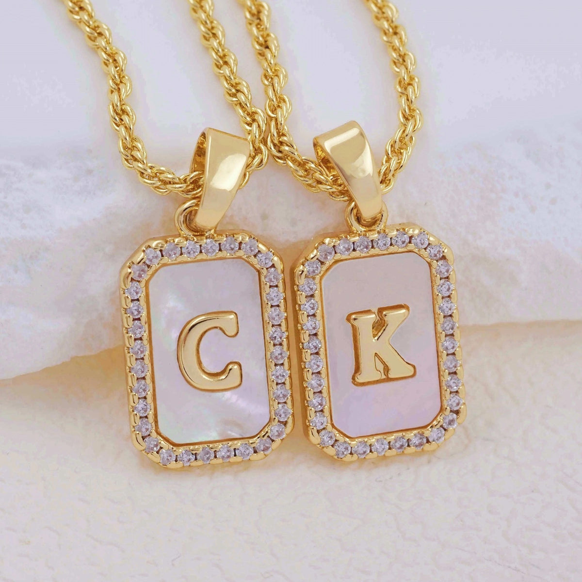 Shell Initial Pendant Necklace