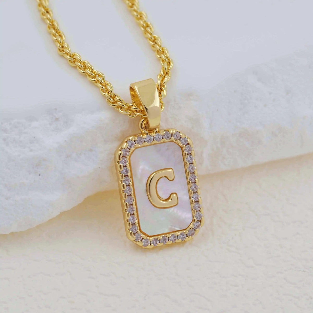 Shell Initial Pendant Necklace