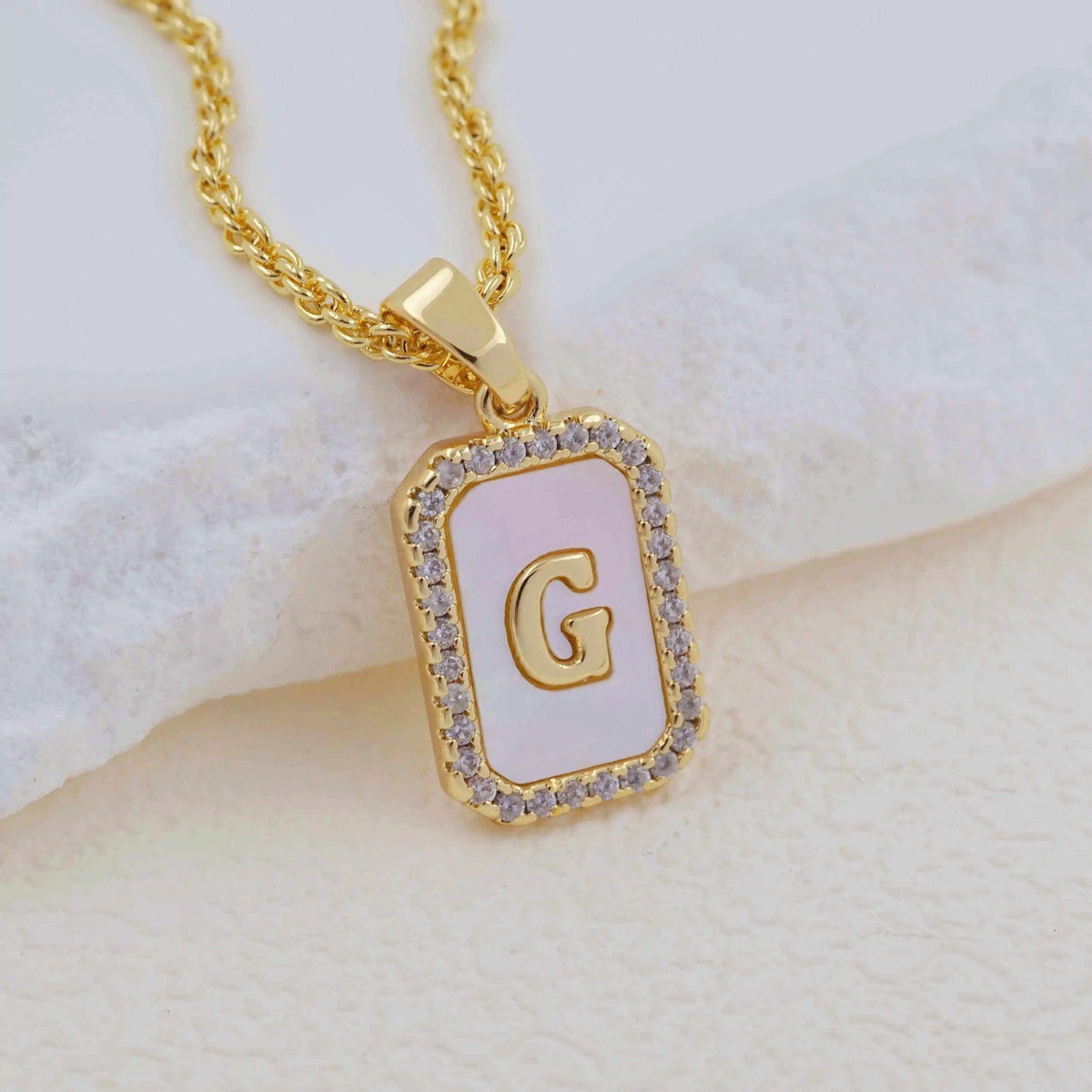Shell Initial Pendant Necklace