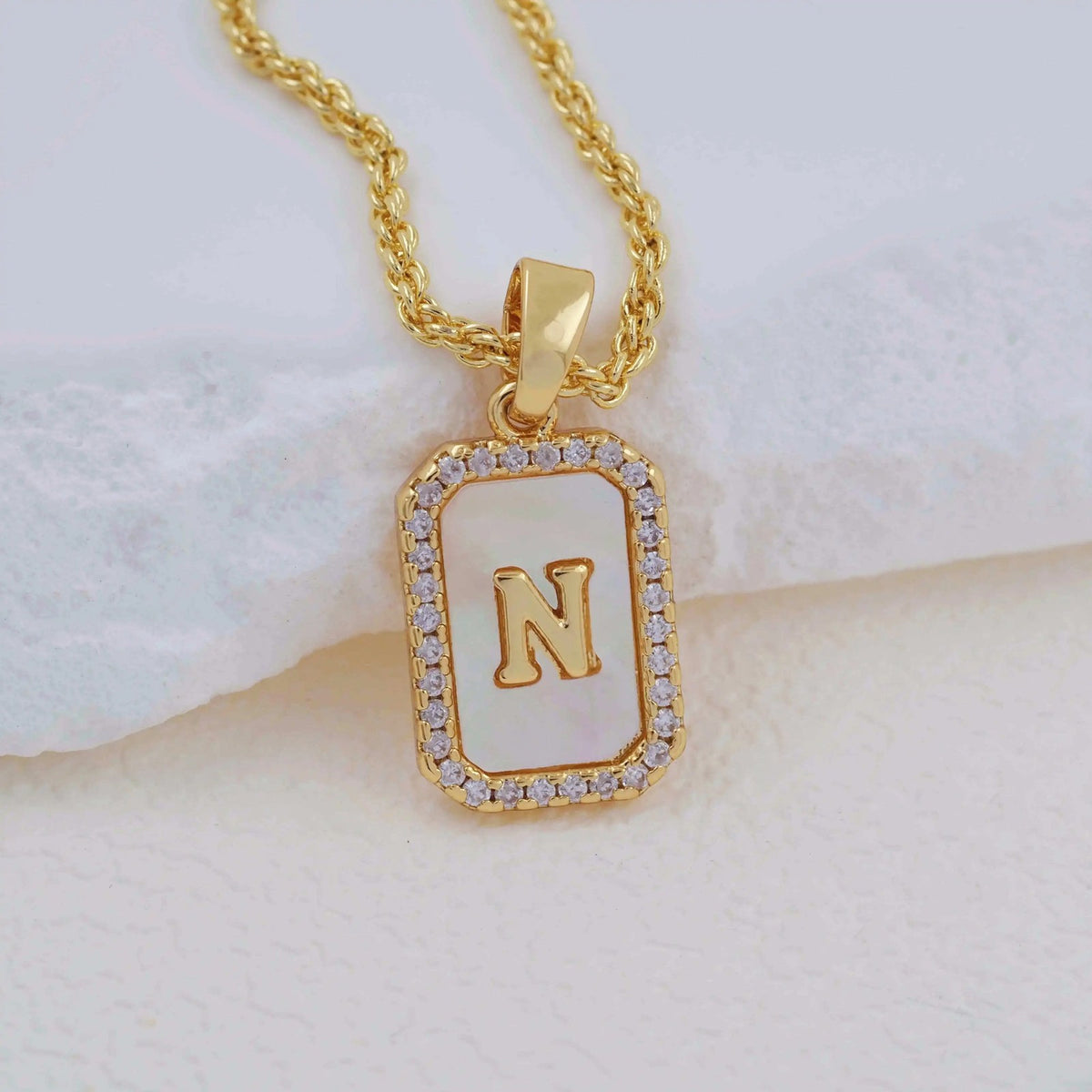 Shell Initial Pendant Necklace